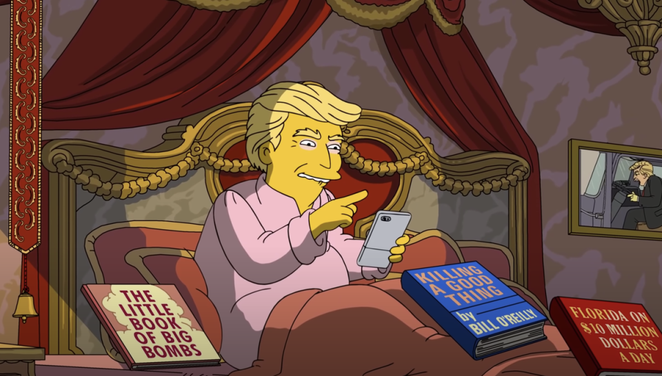 Donald Trump in the short ‘Donald Trump’s First 100 Days In Office’ (YouTube/Animation Domination on FOX)