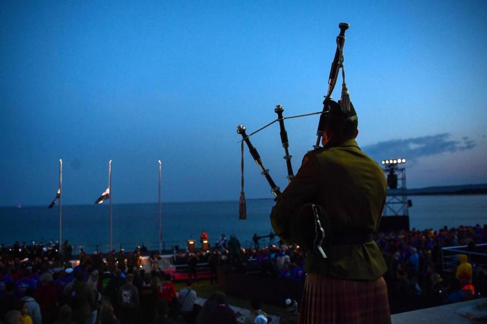 Remembrance: People attend an Anzac Day dawn service in Canakkale, Turkey (AFP/Getty Images)