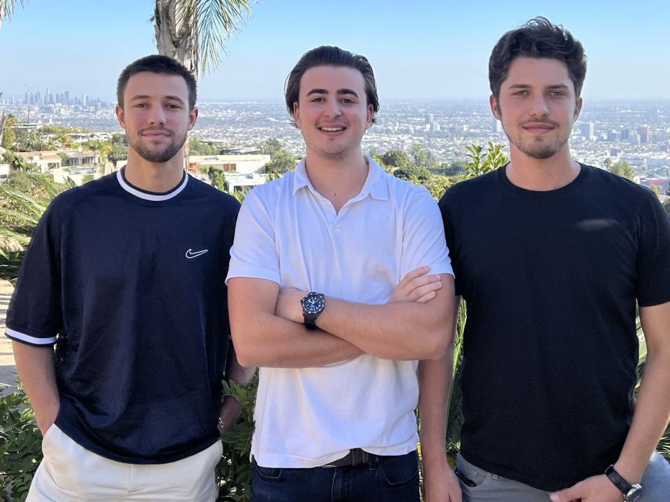 From left: Cameron Dallas, Harry Gestetner, and Simon Pompan.