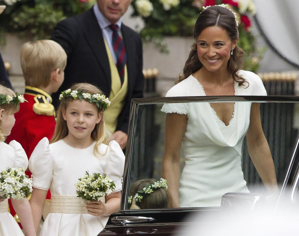 Margarita Armstrong-Jones and Pippa Middleton at Prince William and Kate Middleton’s wedding (PA)