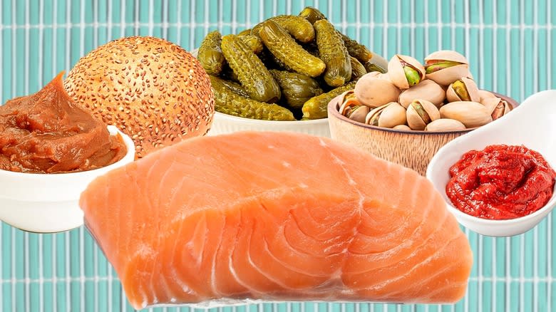 Salmon with other ingredients