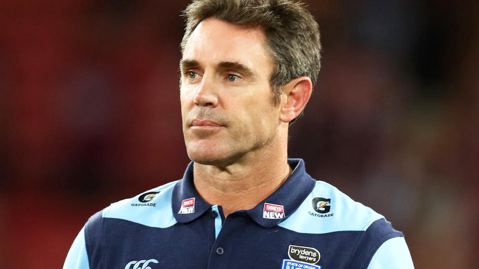 Brad Fittler, pictured here after losing the State of Origin decider at Suncorp Stadium.