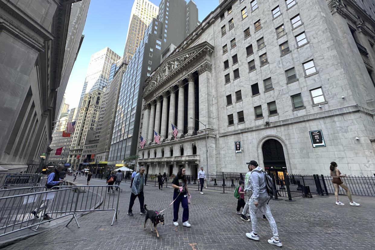 The New York Stock Exchange is shown on Wednesday, June 12, 2024 in New York. U.S. markets are up modestly ahead of a decision by the Federal Reserve on interest rates and the government's latest data on consumer prices.(AP Photo/Peter Morgan)