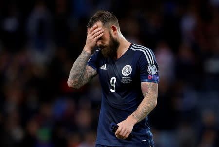 Football - Scotland v Poland - UEFA Euro 2016 Qualifying Group D - Hampden Park, Glasgow, Scotland - 8/10/15 Scotland's Steven Fletcher looks dejected at full time Action Images via Reuters / Lee Smith