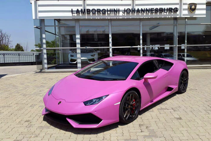Lamborghini breast cancer pink photos