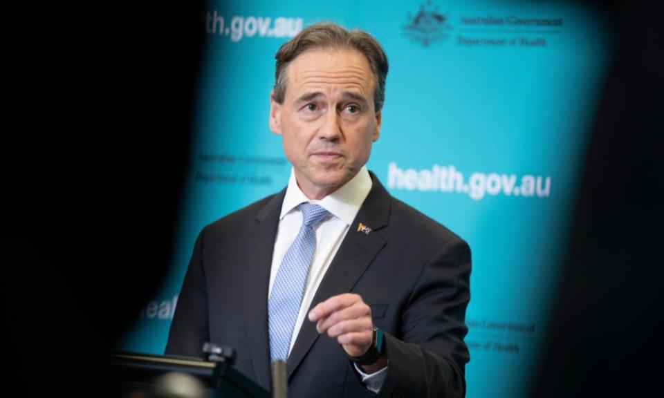 Australian health minister Greg Hunt