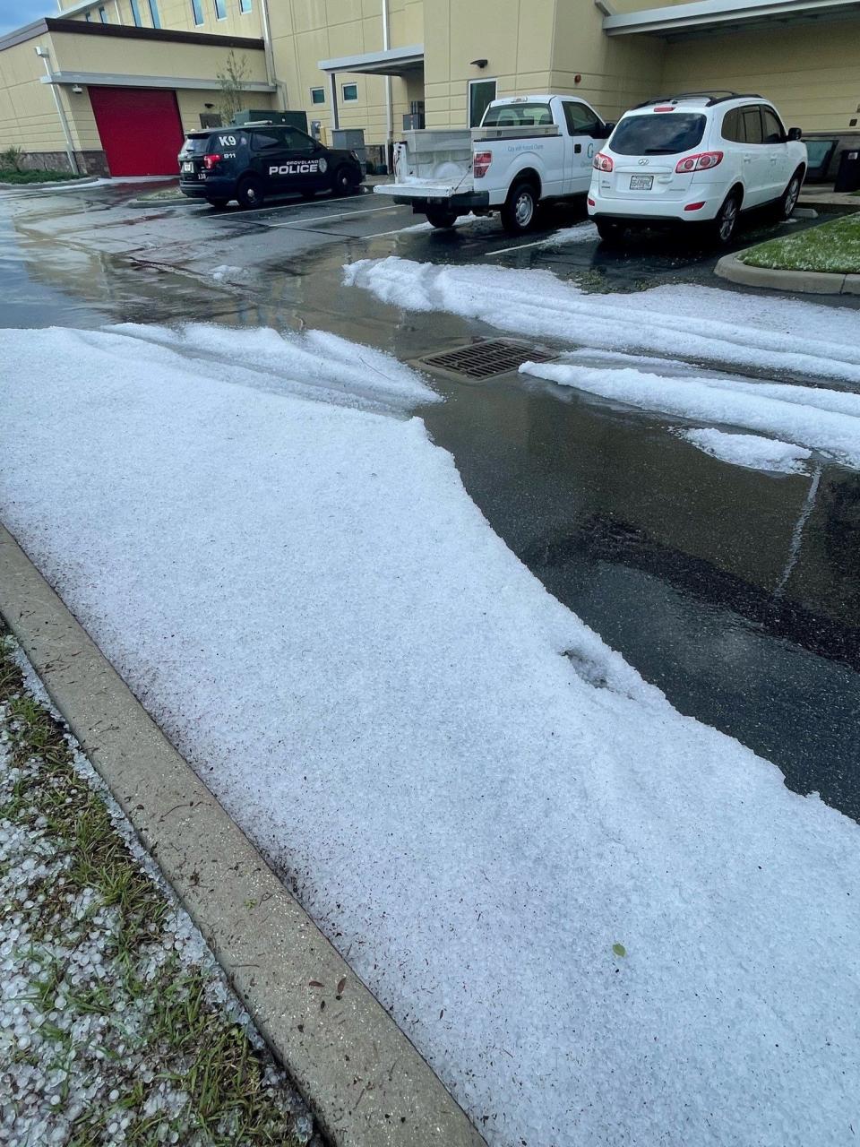 Hail in Groveland.