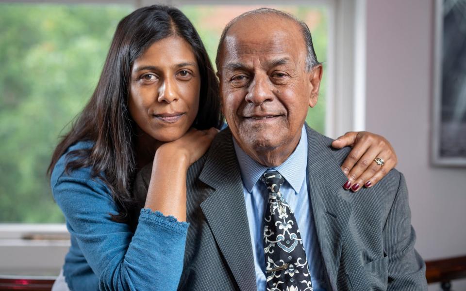 Writer Lolita Chakrabarti and her father Dr Chakrabarti - Andrew Crowley