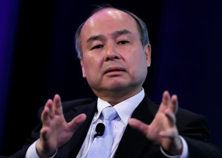 SoftBank Group Corp Chairman and CEO Masayoshi Son speaks during the Wall Street Journal CEO Conference in Tokyo, Japan May 15, 2018. REUTERS/Toru Hanai