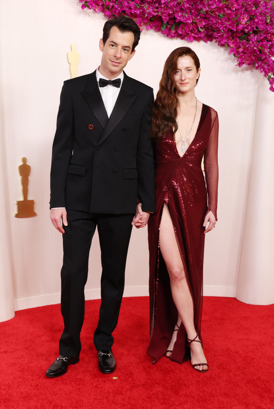 Barbie hitmaker Mark Ronson and Grace Gummer walk the carpet hand-in-hand. Photo: Getty