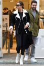 <p><strong>Who: </strong>Irina Shayk</p><p><strong>Affordable Fashion Finds: BLANKNYC</strong> shearling jacket, $148, <a rel="nofollow noopener" href="https://shop.nordstrom.com/s/blanknyc-faux-shearling-velvet-jacket/4729170" target="_blank" data-ylk="slk:nordstrom.com;elm:context_link;itc:0;sec:content-canvas" class="link ">nordstrom.com</a>.</p><p><a rel="nofollow noopener" href="https://shop.nordstrom.com/s/blanknyc-faux-shearling-velvet-jacket/4729170" target="_blank" data-ylk="slk:SHOP;elm:context_link;itc:0;sec:content-canvas" class="link ">SHOP</a><br></p><p><strong>Vera Wang </strong>sunglasses, $250, <a rel="nofollow noopener" href="https://www.baxterandbonny.com/shop-1/hesse" target="_blank" data-ylk="slk:baxterandbonny.com;elm:context_link;itc:0;sec:content-canvas" class="link ">baxterandbonny.com</a>.</p><p><a rel="nofollow noopener" href="https://www.baxterandbonny.com/shop-1/hesse" target="_blank" data-ylk="slk:SHOP;elm:context_link;itc:0;sec:content-canvas" class="link ">SHOP</a><br></p><p><strong>Why We Love It: </strong>Reigning as one of the season's hottest outerwear trends, the shearling jacket makes for an effortlessly cool way to top off any look. And as Irina Shayk proves, it transforms even the simplest of outfits into a chic model off-duty look.</p>