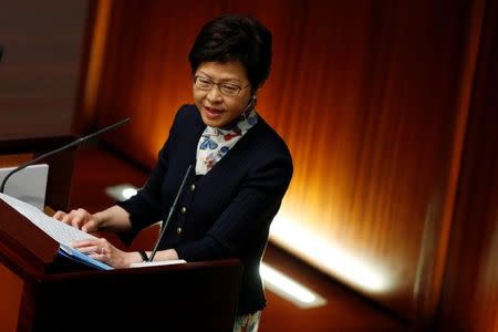 Hong Kong Chief Executive Carrie Lam attends her first Question and Answer session at the Legislative Council in Hong Kong, China, July 5, 2017. REUTERS/Bobby Yip