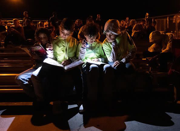 KENNEDY SPACE CENTER, FL - NOVEMBER 15:  In this handout provided by the U.S. National Aeronautics and Space Administration (NASA), guests at the Banana Creek viewing site are seen as they await the launch of the Space Launch System (SLS) rocket with the Orion spacecraft aboard at Launch Pad 39B November 15, 2022, at the Kennedy Space Center, Florida. NASA's Artemis I flight test is the first integrated test of the agency's deep space exploration systems: the Orion spacecraft, SLS rocket, and supporting ground systems. Launch of the uncrewed flight is targeted for no earlier than November 16 at 1:04 a.m. EST.  (Photo by Keegan Barber/NASA via Getty Images)