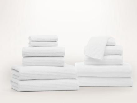 2pk Quick Dry Ribbed Bath Towel Set White - Threshold™