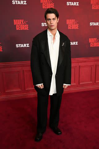 <p>Michael Kovac/Getty </p> Nicholas Galitzine attends STARZ's premiere of "Mary & George" at The Biltmore Los Angeles on March 21, 2024 in Los Angeles, California.