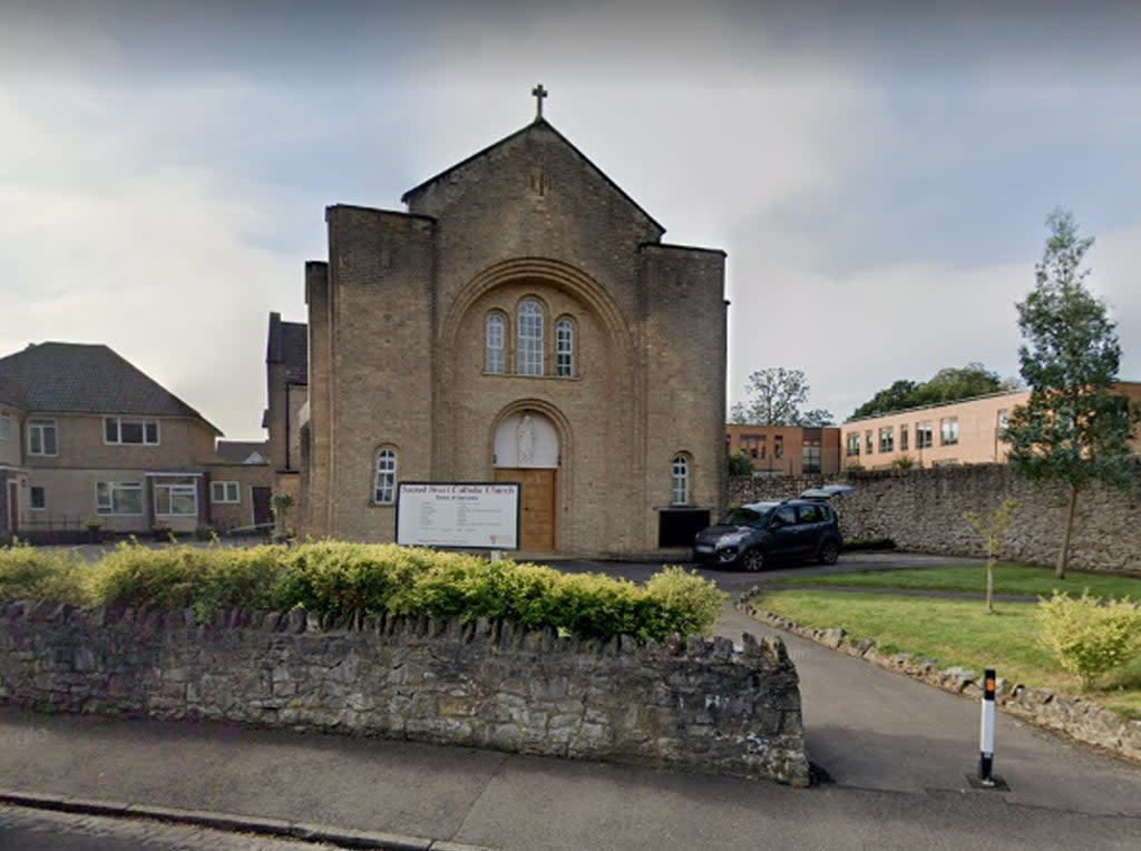 A priest was assaulted on the church grounds of Sacred Heart Church in Westbury-on-Trym, Bristol  (Google)