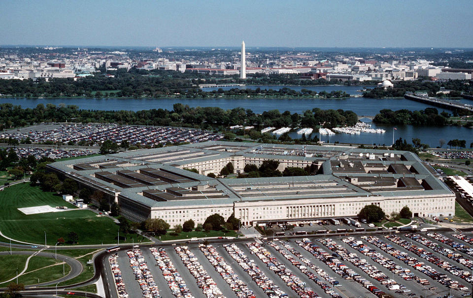 387856 01: This File Photo Dated April 22, 1986 Shows An Aerial View From Over Arlington, Va Of The Pentagon, Headquarters Of The Us Department Of Defense. The 29-Acre Building Was Dedicated On January 15, 1943, Nearly 16 Months To The Day After The Groundbreaking.  (Photo By USAf/Getty Images)