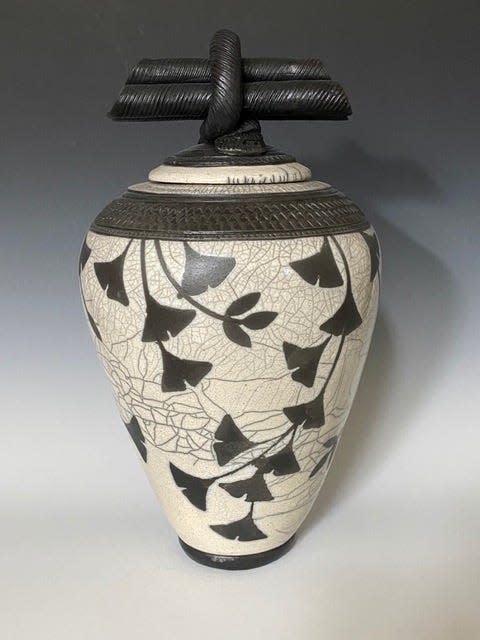 Christine Davis will have her raku pottery at the upcoming Local Clay Potter's Guild pottery show and sale.