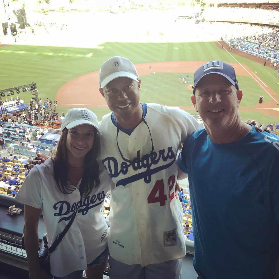 Tiger Woods and Erica Hernan at Dodgers Game