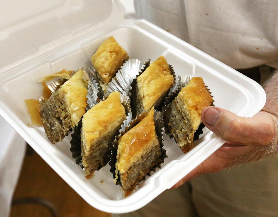A tray of baklava seen Thursday, Sept. 1, 2022 is among the estimated 4,500 pieces of pastry ready for the Dover Greek Festival, to be held Friday and Saturday, Sept. 2-3 at the Hellenic Center.