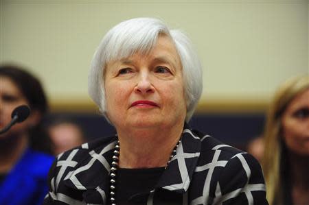 Federal Reserve Chair Janet Yellen testifies before a House Financial Services Committee hearing on "Monetary Policy and the State of the Economy." at the Rayburn House Office Building in Washington, February 11, 2014. REUTERS/Mary F. Calvert