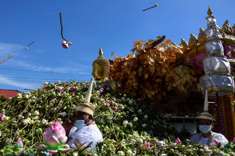 Lotus flower festival to mark the end of the Buddhist lent in Thailand