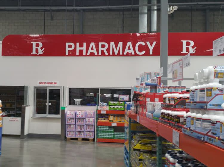 Picture of pharmacy section in a Costco