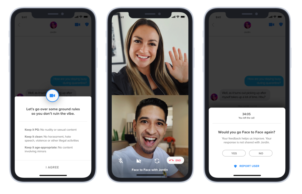 Tinder's video chat feature - Tinder