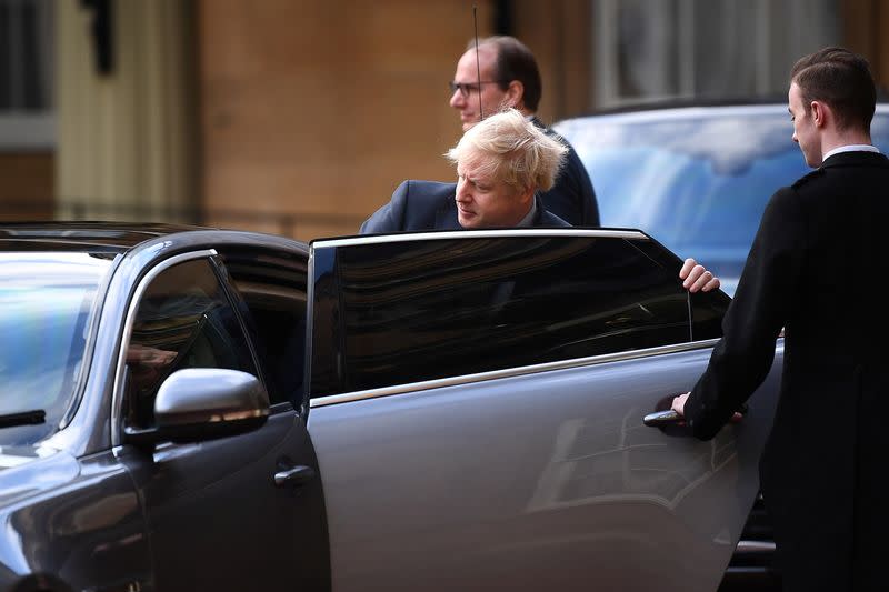 Britain's PM Johnson leaves London's Buckingham Palace