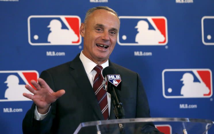 MLB Commissioner Rob Manfred wants to expand the game globally. (AP Photo)