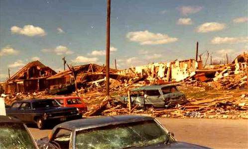 Devastation left by a 1974 tornado in Xenia.