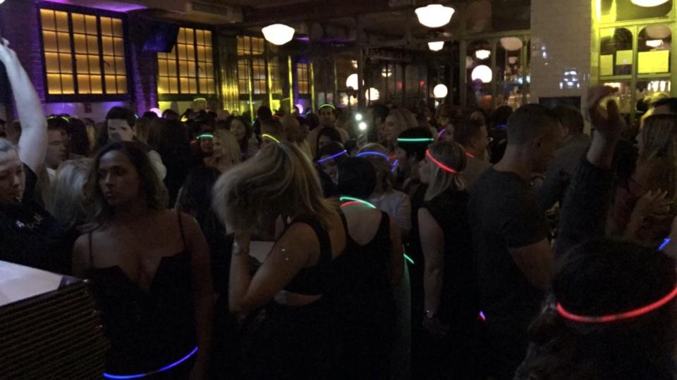 Restaurant patrons at LAVO New York go from seated to dancing as the DJ turns up the live music. (Photo: Yahoo Lifestyle Singapore)