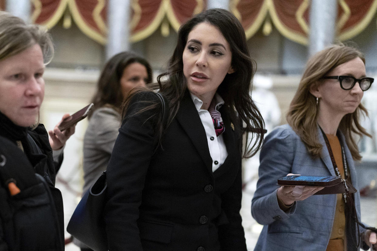 Rep. Anna Paulina Luna, R-Fla., talks to reporters at the Capitol (Jose Luis Magana / AP)