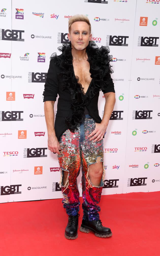 H on the red carpet at the 2022 British LGBT Awards (Photo: Mike Marsland via Getty Images)