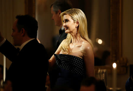 Ivanka Trump stands as U.S. President Donald Trump makes a toast during the Governor's Dinner in the State Dining Room at the White House in Washington, U.S., February 26, 2017. REUTERS/Joshua Roberts