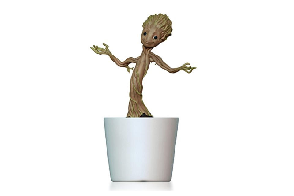 <p>Baby Groot loves to dance, so press a button on this ornament and he’ll be bopping and shimmying to music through the holiday season. <strong><a rel="nofollow noopener" href="https://www.amazon.com/Hallmark-Keepsake-Ornament-Guardians-Groovin/dp/B00WSR5UIK/ref=as_at/" target="_blank" data-ylk="slk:Buy here;elm:context_link;itc:0;sec:content-canvas" class="link ">Buy here</a></strong> </p>