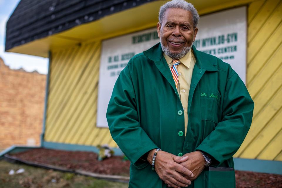 Dr. William Jackson, 89, outside of his office in Detroit, MI on January 14, 2022. Jackson is a graduate of Morehouse College, the same college Dr. Martin Luther King Jr. attended. Jackson interacted with King and is still currently practicing medicine at age 89.