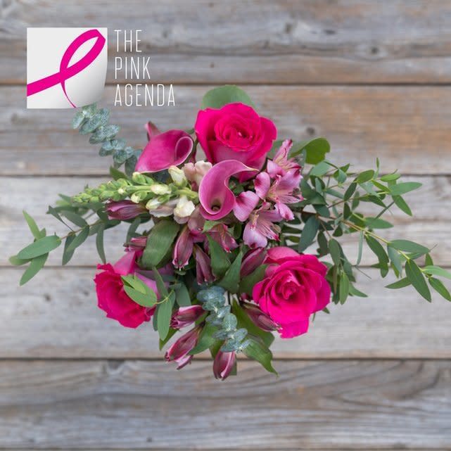 For Breast Cancer Awareness Month, The Bouqs Co.&nbsp;will donate 20% of the purchase price from The Pink Collection to The Pink Agenda in support of breast cancer research. Get it <a href="https://bouqs.com/bouquets/inspiration_pink-roses-callas" target="_blank">here</a>.