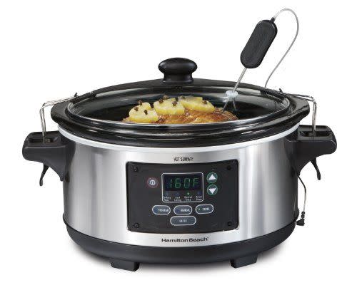 Crock-Pot - Cook & Carry Programmable 6-Quart Slow Cooker - Matte Black -  Black Friday