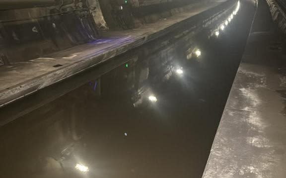 The tunnel flooded under the River Thames near Ebbsfleet station in Kent