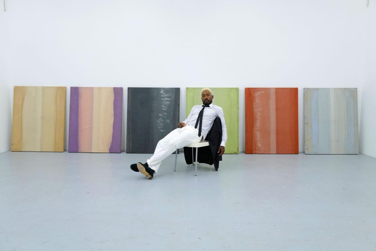 Artist James Perkins poses in his New York City studio.