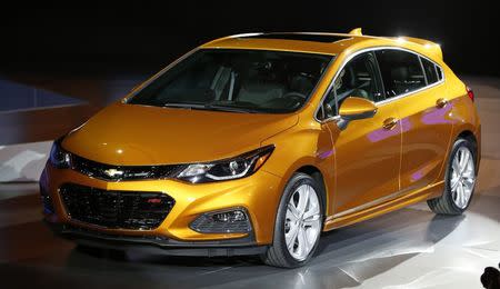 The 2016 Chevrolet Cruze hatchback is unveiled at the North American International Auto Show in Detroit, Michigan, U.S. on January 11. 2016. REUTERS/Gary Cameron/File Photo