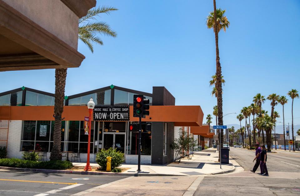 Encore Coffee Bar and Little Street Music Hall is on the corner of Miles Avenue and Oasis Street in Indio.