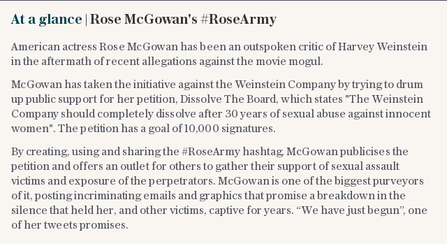 At a glance | Rose McGowan's #RoseArmy