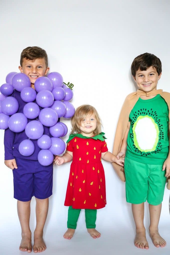 Grapes, Strawberry, and Kiwi Costumes