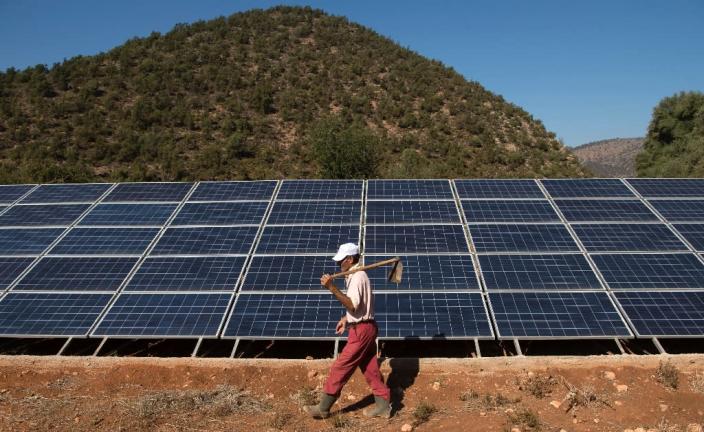 Solar panels in Tafoughalt, in Morocco's eastern Berkane province (AFP Photo/Fadel Senna)
