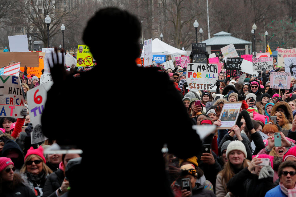 U.S. Representative Ayanna Pressley speaks at the Third Annual Women’s March in Boston, Mass., Jan. 19, 2019. (Photo: Brian Snyder/Reuters)