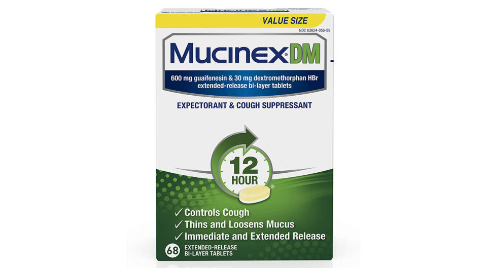 Mucinex DM Expectorant and Cough Suppressant 12-Hour Relief Tablets (Photo: Amazon)