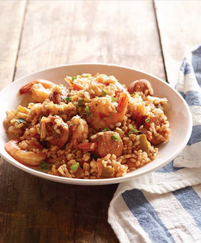 <p>Matt Armendariz</p><p>Creole brown-rice Jambalaya with chicken, sausage, and shrimp from Laila Ali, who shares family recipes in her cookbook Food for Life.</p><p><strong>Get the recipe: <a href="https://parade.com/629659/alison-ashton/louisiana-style-jambalaya/" rel="nofollow noopener" target="_blank" data-ylk="slk:Louisiana-Style Jambalaya;elm:context_link;itc:0;sec:content-canvas" class="link rapid-noclick-resp">Louisiana-Style Jambalaya</a></strong></p>