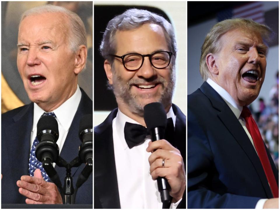 Biden, Apatow, Trump (Getty)